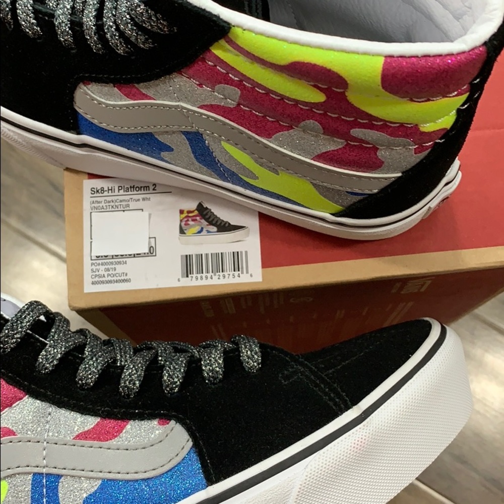 •VANS Sk-8-HI PLATFORM 2 After Dark CAMO/True White - Picture 16 of 16